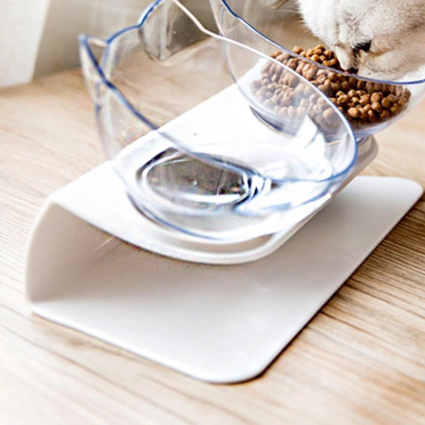 Elevated Double Cat Bowls, Pet Feeding Bowl | Raised the Bottom for Cats and Small Dogs