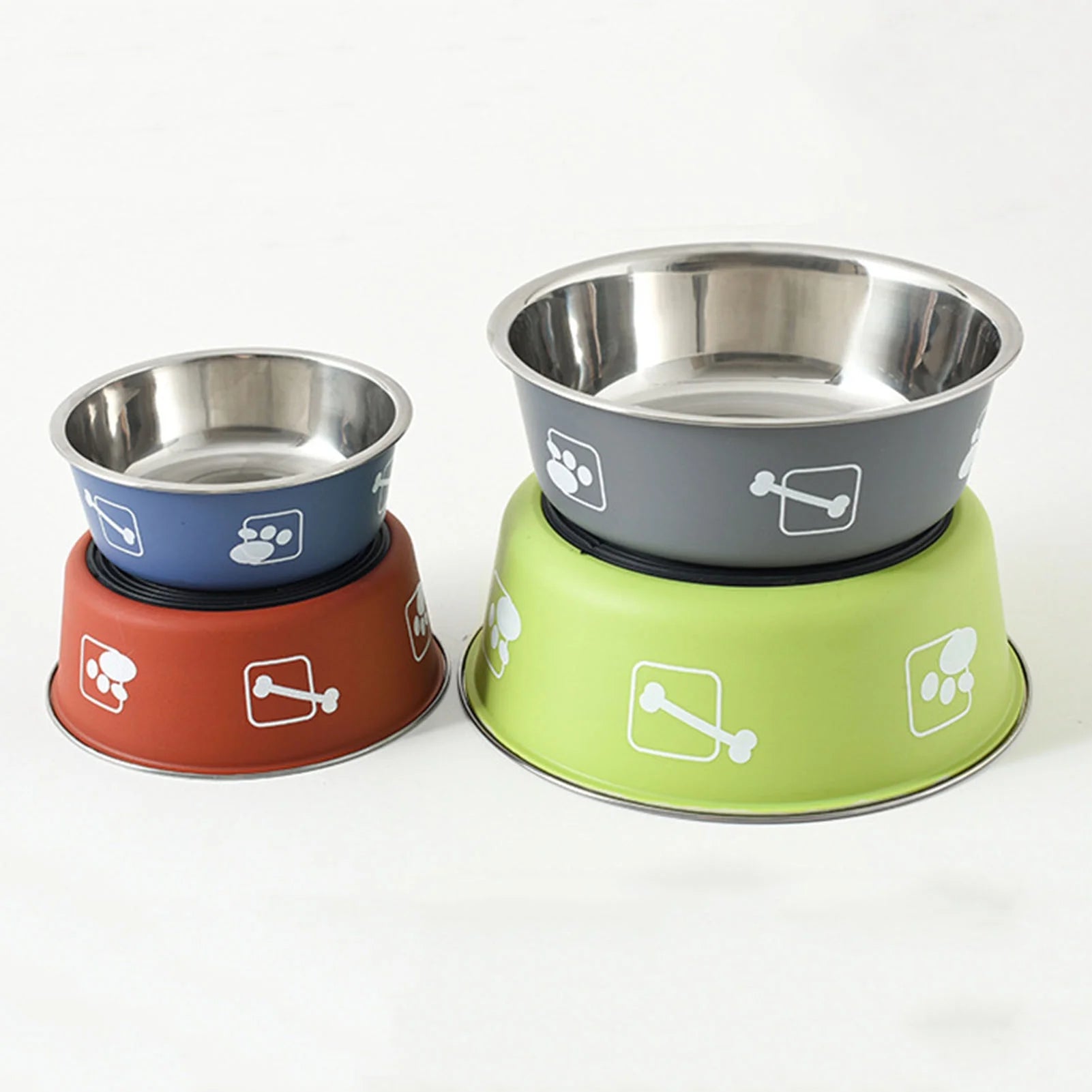 Dog Bowls Stainless Steel Dog Bowl with Non Skid Rubber Base,Durable Food Water Dishes Dog Bowls Feeder Bowl for Small Medium Dogs Cats