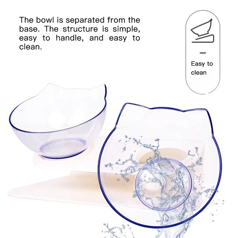 Elevated Double Cat Bowls, Pet Feeding Bowl | Raised the Bottom for Cats and Small Dogs