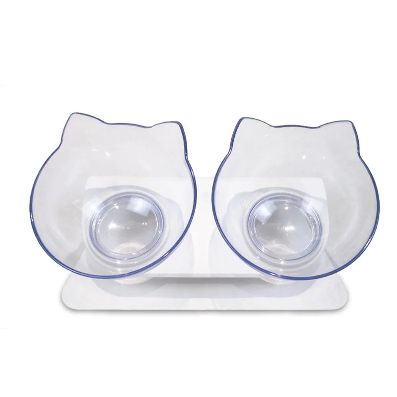 Elevated Double Cat Bowls, Pet Feeding Bowl | Raised the Bottom for Cats and Small Dogs