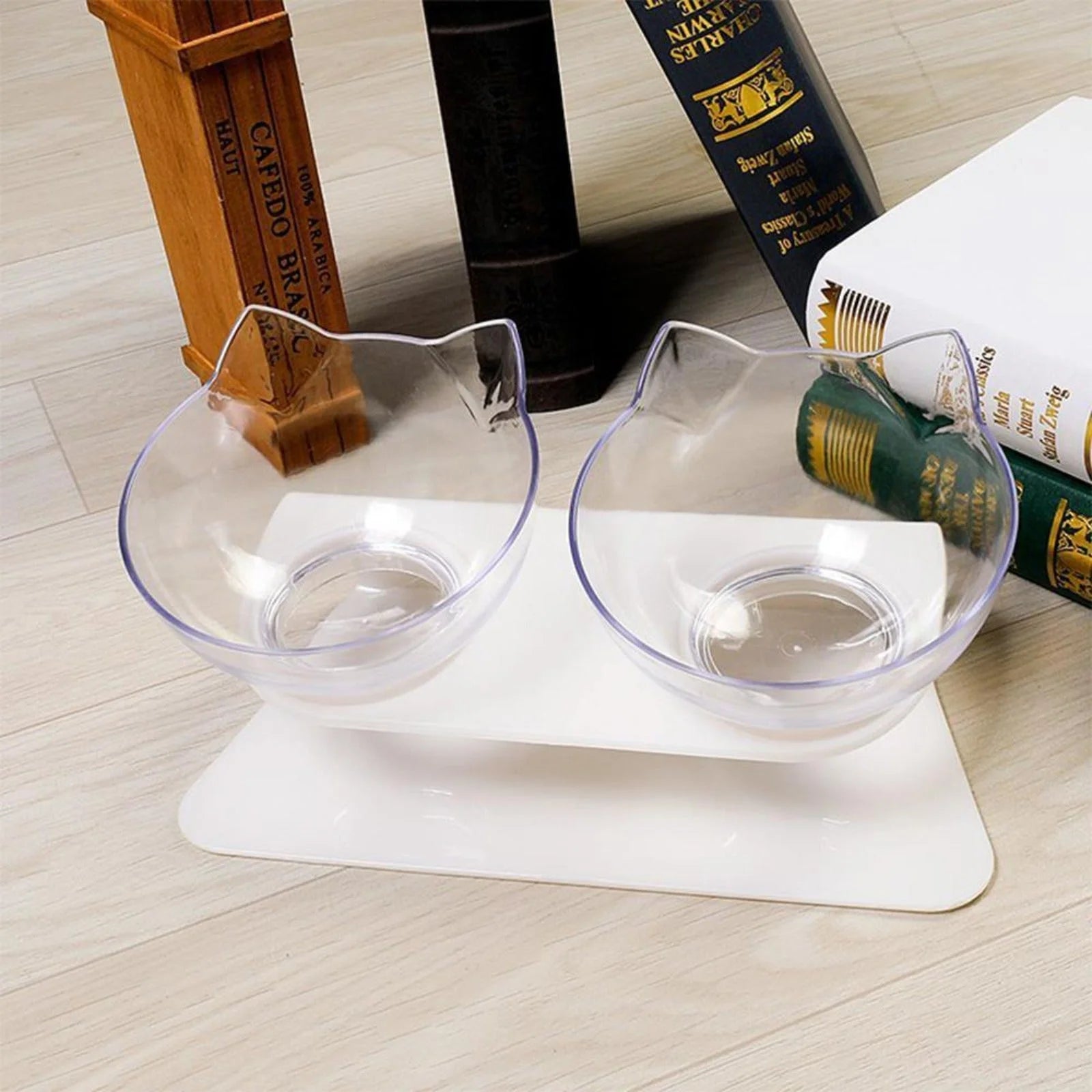 Elevated Double Cat Bowls, Pet Feeding Bowl | Raised the Bottom for Cats and Small Dogs